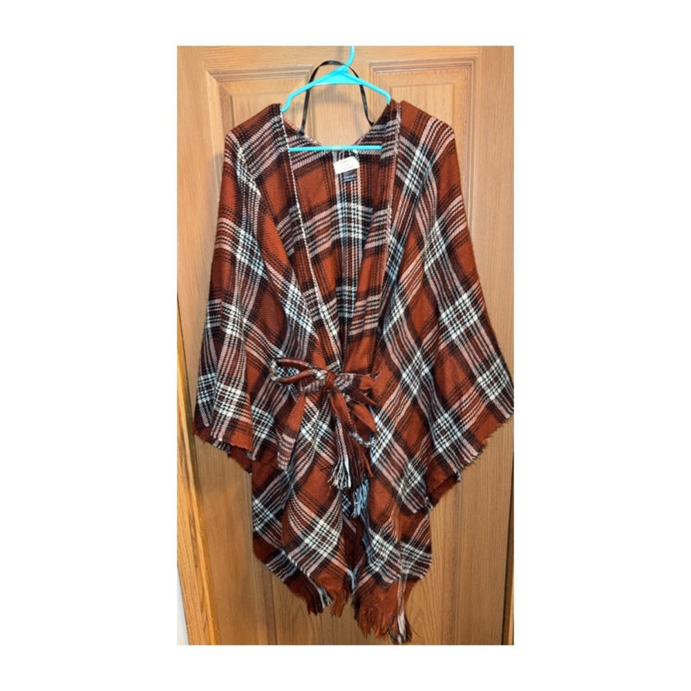 David & young plaid kimono